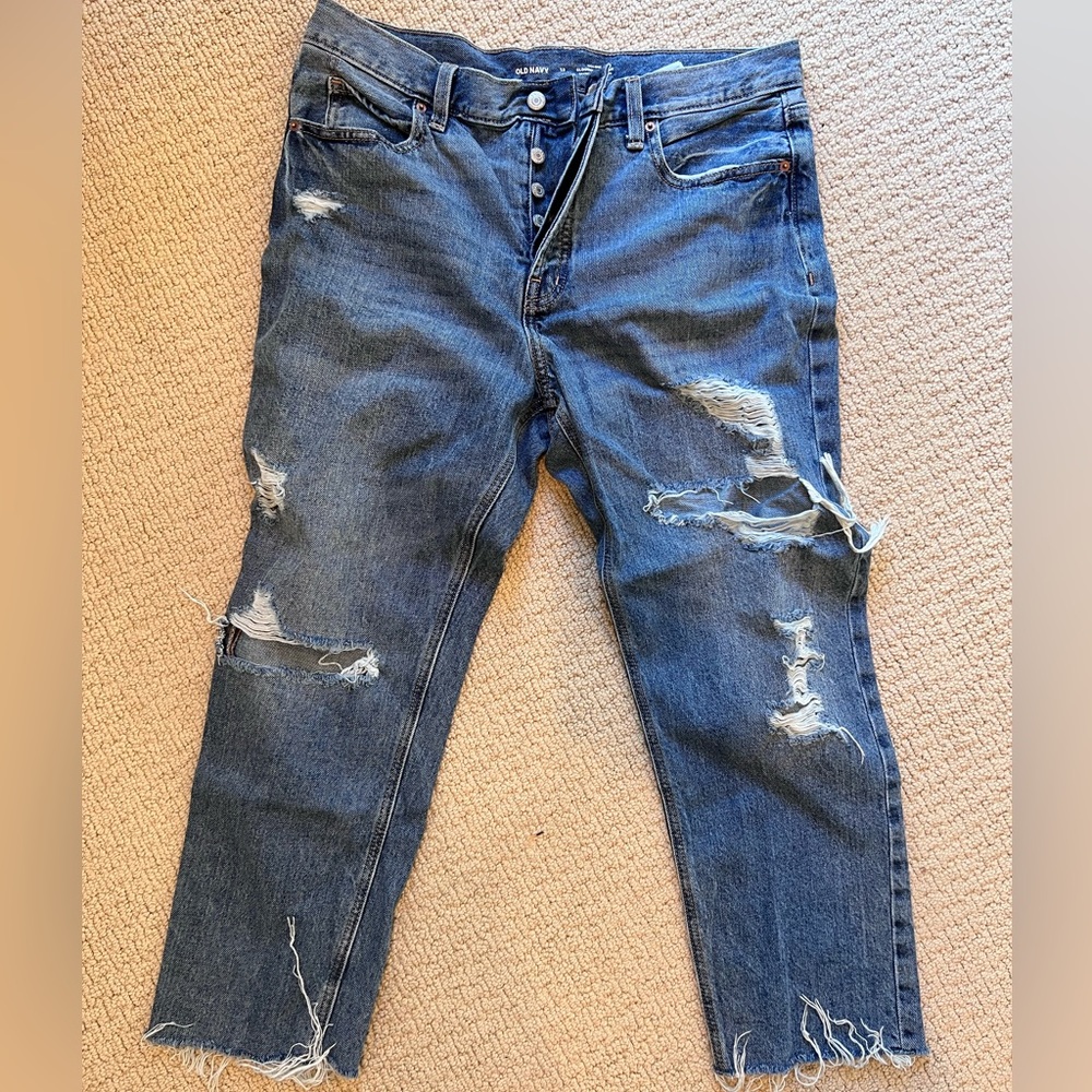 Old Navy high rise slouchy straight jeans